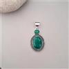 Ciondolo Fatto A Mano In Argento Sterling 925 Con Gemma Verde Smeraldo