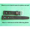 17 mm BRACELET RACING RALLYE In CUIR VÉRITABLE Nero 007 JAMES BOND 007 N.O.S.
