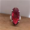 Natale Rubellite Gemma 925 Argento Sterling Mano Anello Tutti Misura RG-96