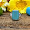 Handmade Gradevole Blu Calcedonio Gemma 925 Argento Sterling Handmade Anello Tutti Misura