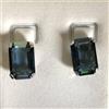 Orecchini donna in argento 925 con cristallo rettangolare swarovski acqua marina