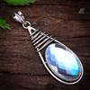 Affascinante Gemma Di Topazio Fuoco Arcobaleno In Argento Sterling 925 2.9"