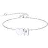 FindChic Cuore Bracciale Donna, Braccialetto Donna in Acciaio Inox, Bracciali Alfabeto Lettera H