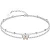 CHIC & ARTSY Braccialetti Alla Caviglia in Argento Sterling 925 Catene Per Piedi Multistrato Bracciali Gioielli Estivi da Spiaggia Per Donne