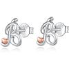 CELESTIA Orecchini con Iniziale Donna Piccoli Orecchini Punto Lucea Argento 925 Oro Rosa Regali Donna Compleanno
