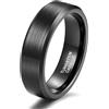 Epinki Anello Matrimonio in Tungsteno per Donna e Uomo 6mm, Semplice Spazzolato Nero Anello Fedi Nuziali Gioielli Misura 31