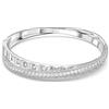 Swarovski Rota Bracciale Rigido, con Zirconia e CristalliSwarovski a Taglio Misto, Placcato in Tonalità Rodio, Taglia M, Bianco