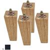 tow000ack 4 Pz Gambe per Mobili Quadrate in Legno Massello,Piedi per Tavolo Piedini di Ricambio per Divano,Comò,Letto,Tavolini da Caffè,Scrivania,Armadio,Poltrona,con Filettatura M8 (8cm(3.1in))