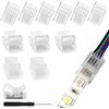 VIPMOON 12 5 Pin Connettori Per Strisce LED 10mm, Connettore per Striscia Luminosa Senza Saldatura, Connettore a Striscia da Filo a Scheda per Strisce LED RGBW SMD 5050 con Cacciavite
