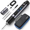 FNIRSI HS-03 Saldatore a Stagno a Batteria 2600mAh, Riscaldamento in 3s | Uso Senza Fili o con Cavo, 100-450°C, 5 Temperature Preimpostate, Auto-Sleep, Display IPS 0,96, per Elettronica, DIY e PCB