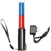 Candeon Bacchetta per segnaletica stradale da 26 cm - LED Segnale di Sicurezza Stick Bastone luminoso da concerto, con modalità lampeggiante, cordino per cinturino da polso, finitura arancione(Rosso)