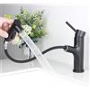 SEMANEY Rubinetto Bagno Nero, SEMANEY Rubinetto Lavabo Alta Pressione con Doccetta Estraibile, Miscelatore Monocomando Rubinetteria con Doccetta 3 Modalità Estraibile, Rubinetti Lavandino per Bagno, G3/8