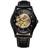 MASTOP Orologi da uomo in pelle di lusso orologio meccanico automatico Dragon Collection oro scheletro orologio da polso