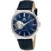 Orient Orologio da donna giapponese in acciaio inossidabile e pelle con cuore aperto, Blu, cinturino