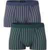 Lovable Pacco da 2 Short Boxer Maschili | Intimo in Cotone Elasticizzato | Comfort e Traspirabilità Uomo, Avio Scuro Rigato + Verde 6 - XL