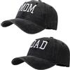 HAPEE Cappelli per mamma e papà, cappello da ragazza per donne e uomini, berretto da baseball regolabile, regalo per coppie classico, M01-Nero Nero, Taglia unica