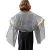 RIIQIICHY Foulard Stola Sciarpa da sposa con scialle da sposa in pashmina Rosa da donna in pizzo floreale con frange