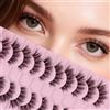 AKARABEAUTYLASHES Ciglia Finte Naturali 10 Paia 3D Mezze Ciglia Finte False Eyelashes Visone Artificiale (BY03)