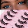 AKARABEAUTYLASHES Ciglia Finte Naturali 7 Paia 3D Ciglia Finte False Eyelashes Visone Artificiale (3D-BN10)