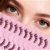 AKARABEAUTYLASHES Ciglia Finte Naturali 10 Paia 3D Mezze Ciglia Finte False Eyelashes Visone Artificiale (BY02)