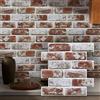 COMSTICKC Mattoni 3D Adesivi Murali Rosso, 10 Pezzi 30 x 30cm, Alta qualità PVC Pannelli Adesivi per Pietra 3D, Pannelli Decorativi per Soggiorno, Bagno, Cucina