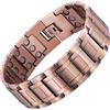 JFUME Bracciali in Rame Puro per Uomini Bracciali Magnetici 4in1 con Elementi e Strumento per Rimuovere il Link 21,6 cm Regolabile, Mittelgroße, Rame, Nessuna pietra preziosa