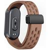 MELEJIA Cinturino Silicone Compatibile con Xiaomi Mi Band 10/Mi Band 9/8, Ricambio Cinturino, Chiusura Magnetica, Regolabile Sportiva Silicone Cinturini-Marrone