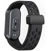 MELEJIA Cinturino Silicone Compatibile con Xiaomi Mi Band 10/Mi Band 9/8, Ricambio Cinturino, Chiusura Magnetica, Regolabile Sportiva Silicone Cinturini-Nero