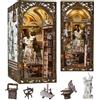 MiniCity Book Nook - Kit di costruzione 3D in miniatura per casa delle bambole con luce LED e protezione antipolvere - Bernini's Workshop