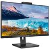 Philips Monitor 272S1MH 27 pollici 1920x1080, FHD, 75Hz, IPS Panel, 4ms GtG, USB HubWebcam, Speakers, Height Adjustment, (HDMI1x 1.4 DP 1x 1.2) Nero