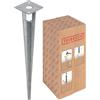 TRIBECCO Picchetto per lampade da giardino - 100 x 100 mm, altezza 503 mm - con passaggio per cavo - in acciaio piatto zincato a fuoco - picchetto di terra per illuminazione da giardino