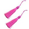 Makhry 20pcs 15.5cm / 6 Pollici Nappe Segnalibro Filo di Seta con Loop di 2 Pollici Cavo e Piccolo Nodo Cinese per la Creazione di Gioielli, Souvenir, Segnalibri, Accessorio Mestiere Fai da te (rosa scuro)