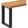 LAMO Manufaktur Panca per sala da pranzo 30x80x47 cm (Lar x Lun x Alt), gambe per mobili Simple Nere/Seduta rustica, LSB-01-A-003-80-9005S