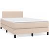 Teenpull Letto a molle, in ecopelle, marrone cappuccino, 120 x 190 cm, con materasso a molle insacchettate, rete a doghe e testiera regolabile in altezza, per un sonno riposante in camera da letto