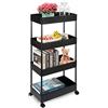 autumndeer Carrello portaoggetti sottile a 4 livelli, scaffale mobile per bagno, scaffale scorrevole per cucina, ufficio, bagno, lavanderia, luoghi stretti