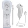 TechKen 2 In 1 Telecomando per Wii Motion Plus Remote Game Controller e Nunchuk Controller per Wii e Wii U con Custodia in Silicone e Cinturino da Polso (White)