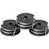 Greenworks Spool originale di filo per tagliaerba Greenworks, accessori e sostituzione compatibili con i modelli ST24L02-01 e GD48GTE33II, 3 spool + filo singolo da 2,00 mm