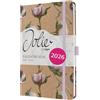 SIGEL J6805 Agenda settimanale Jolie 2026-1 anno - circa A5 - Cotton Fields - 2 pagine = 1 settimana - copertina rigida - 80 g/m² - marrone/lilla/rosato/bianco/oliva - 174 p. - certificazione FSC