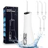 Al&JL Detergente elettrico portatile, 4 modalità, irrigatore orale con 5 nozzles, IPX7 ricaricabile, impermeabile, serbatoio dell'acqua 300 acqua