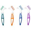 Yuannee Portatile Spazzolino per Dentiera,4PCS Spazzola per Protesi a Doppia Testa Punta di Precisione Ergonomico Spazzolino per Apparecchi Ortodontici per la Pulizia di Protesi(4 Colori)