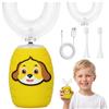 Vicloon Spazzolino elettrico per bambini a forma di U,Spazzolino sonico a 360° con timer da 30 secondi,Spazzolinos sonico, IPX7 impermeabile con 2 Testine a Forma di U in Silicone 2 Testine Morbide