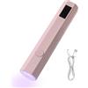 Generico Luce UV a mano per unghie, luce UV portatile per unghie in gel, Luce gel lampada portatile Luce UV, Display a LED, asciugatrice ricaricabile portatile con 2 timer per donne estensioni per unghie