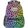 BHHJKK Zaini rosa leopardato maculato pelle di animale Bookbag con nome ragazzi ragazze zaino scuola 43,2 cm, Multi27, Multi27., Taglia unica