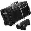 Bago Borsone pieghevole con ruote, 68,6 cm, 76,2 cm, 78,7 cm, 80 l, 100 l, 120 l, borsa da viaggio impermeabile, resistente e leggero, per viaggi, borsone da viaggio con ruote, nero, 80L, Pieghevole