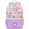 Get Trend Minecraft Grande Zainetto Bambina, 46 cm Borsa Zaino Scuola Multi-Scomparto e Spallacci Regolabili per Scuola e Gite, Idea Regalo (Multi Minecraft)