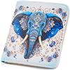 APHISON Portafoglio da Donna Con Blocco RFID in Pelle, Cerniera, Sottile Compatto Bi-Fold, Tasca Portamonete, Piccola Borsa Con Finestra ID - Elefante Blu
