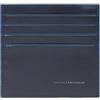 PIQUADRO - Portacarte di Credito Blue Square - in Pelle - Protezione RFID, 8 fessure per carte e 1 comparto interno - Colore Blu Notte - Unisex