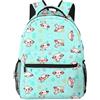 ZSOSIXDEAL Dino Semplice Cartone Animato Dinosauro Casual Borse Per Laptop Zaino Bookbag College Scuola Per Bambini Ragazzi Ragazza Adolescente Adulto Viaggio, Axolotl Kawaii Carino, L