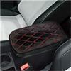 Adunsiaoto Cuscino Bracciolo Auto, Protezione per Bracciolo Auto in Pelle Impermeabile, Protezione per Scatola del Sedile del Bracciolo Auto, Accessori per L'interno Dell'automobile(Nero/Rosso)