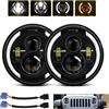 Kairiyard Coppia di fari LED da 7 pollici 100W 10000lm 4 lenti Angel Eyes 3000K + 6000K 4 modalità di illuminazione rotonde nere luci fuoristrada Croce DRL HI LO Fascio per Wrangler JK TJ LJ CJ Hummer H1